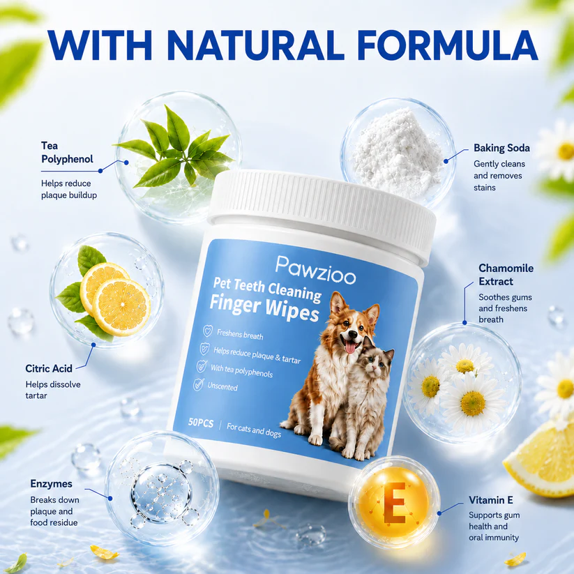 Pawzioo  Dog & Cat Teeth Cleaning Finger Wipes