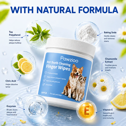 Pawzioo  Dog & Cat Teeth Cleaning Finger Wipes