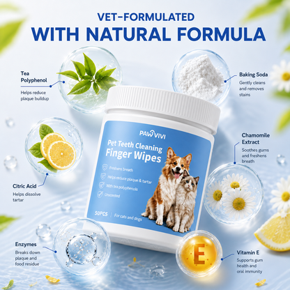 PAWVIVI  Dog & Cat Teeth Cleaning Finger Wipes