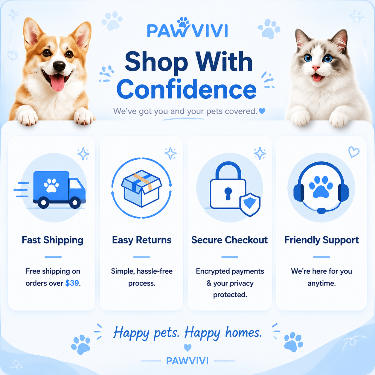 PAWVIVI  Pet Eye Wipes Tear Stain Remover 50 Pads for dogs and cats