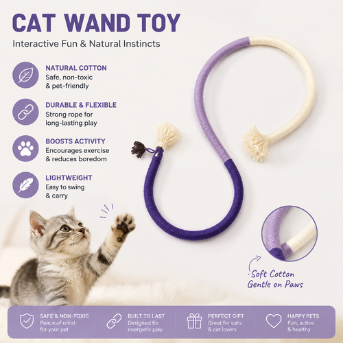 【Pawzioo】Colorful Cotton Rope Cat Wand Toy